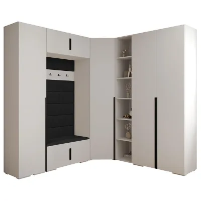 Abiks Möbel Garderoben-Set Weiß, Schwarz 231.7x236.7x47 cm
