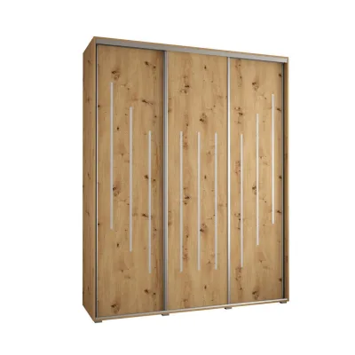 Abiks Möbel Schwebetürenschrank Eiche Artisan, Eiche Artisan, Silber 200x235x45 cm