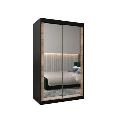 Abiks Möbel Schwebetürenschrank Schwarz 120x200x62 cm