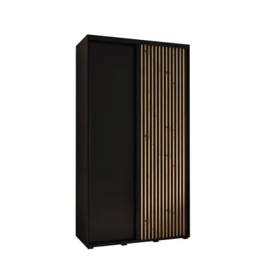 Abiks Möbel Schwebetürenschrank Schwarz, Schwarz, Eiche Artisan 140x205.2x60 cm