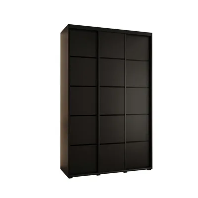 Abiks Möbel Schwebetürenschrank Schwarz, Schwarz, Schwarz 160x235x60 cm