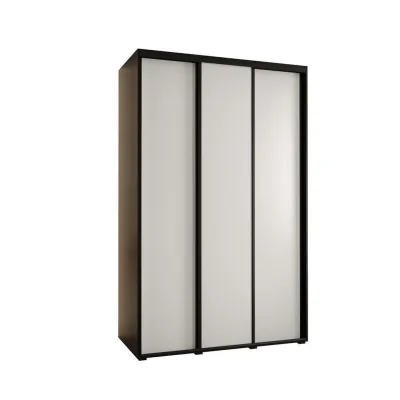 Abiks Möbel Schwebetürenschrank Schwarz, Weiß, Schwarz 160x235x60 cm