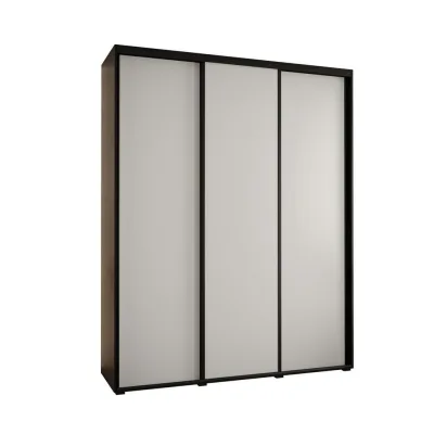 Abiks Möbel Schwebetürenschrank Schwarz, Weiß, Schwarz 200x235x45 cm