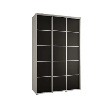 Abiks Möbel Schwebetürenschrank Schwarz, Weiß, Silber 150x235x60 cm
