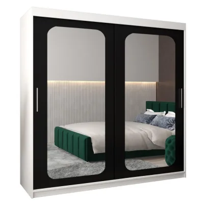 Abiks Möbel Schwebetürenschrank Weiß, Schwarz 200x200x62 cm