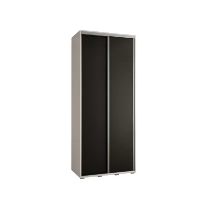 Abiks Möbel Schwebetürenschrank Weiß, Schwarz, Silber 120x235x60 cm