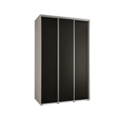 Abiks Möbel Schwebetürenschrank Weiß, Schwarz, Silber 150x235x45 cm