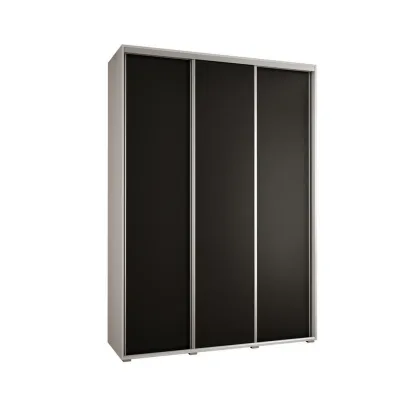 Abiks Möbel Schwebetürenschrank Weiß, Schwarz, Silber 170x235x45 cm