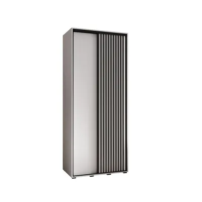 Abiks Möbel Schwebetürenschrank Weiß, Weiß, Schwarz 120x205.2x60 cm