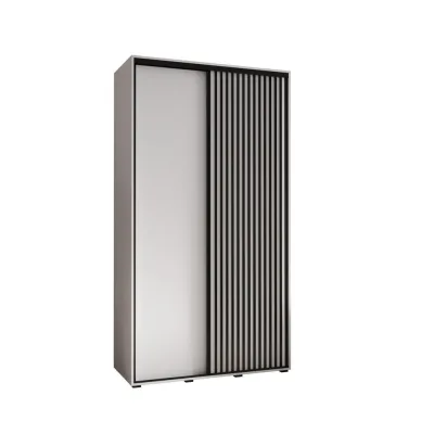 Abiks Möbel Schwebetürenschrank Weiß, Weiß, Schwarz 130x205.2x60 cm
