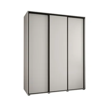 Abiks Möbel Schwebetürenschrank Weiß, Weiß, Schwarz 200x235x45 cm