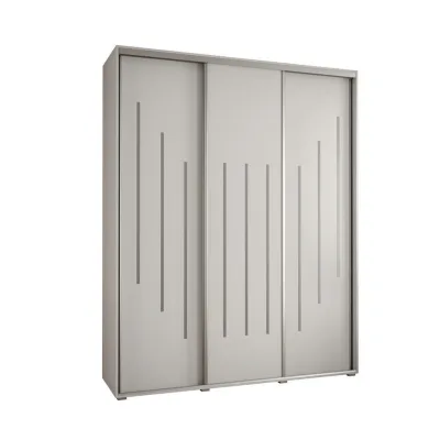 Abiks Möbel Schwebetürenschrank Weiß, Weiß, Silber 190x235x45 cm