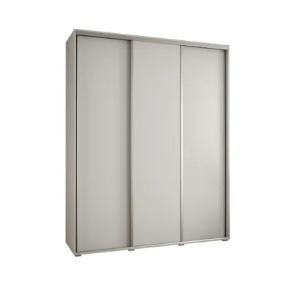 Abiks Möbel Schwebetürenschrank Weiß, Weiß, Silber 200x235x45 cm