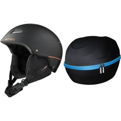 Cairn Flow, Skihelm, schwarz + Accezzi Cortina, helmcase