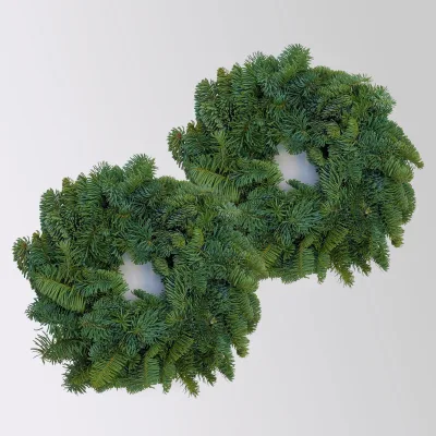 Adventskranz, Nobilistanne, halbrund gebunden, ca. 30 cm Ø, 2 Stück