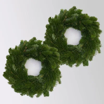 Adventskranz, Nordmanntanne, halbrund gebunden, 30 cm Ø, 2 Stück