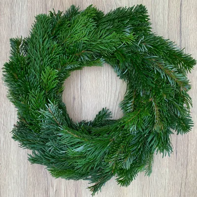 Adventskranz, Nordmanntanne, halbrund gebunden, ca. 35 cm Ø