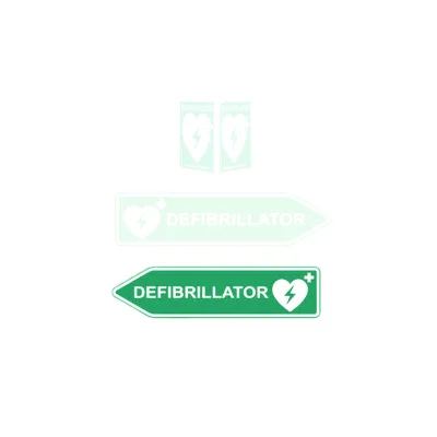 AED-Standortschild linksweisend, innen & außen