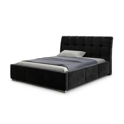 Agmat-Furniture Polsterbett Schwarz 160x200 cm