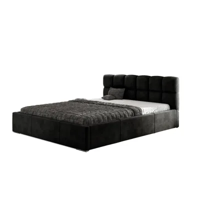 Agmat-Furniture Polsterbett Schwarz 160x200 cm