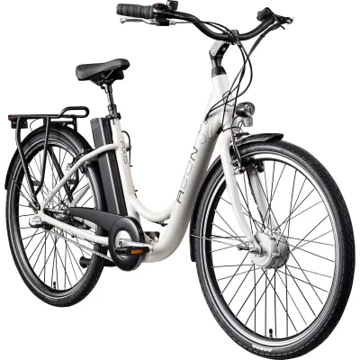 Agon Axis E-Bike 26 Zoll Citybike Damen Herren 140 - 165 cm Pedelec mit Nabenmotor Fahrrad 3 Gang und Beleuchtung StVZO