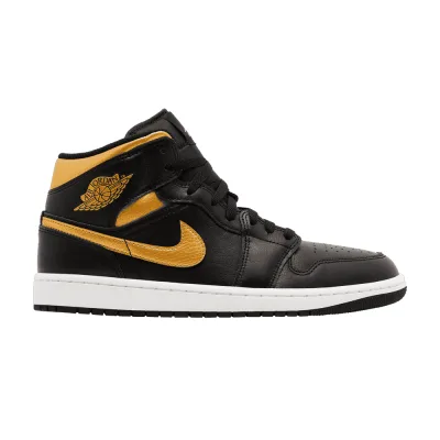 Air Jordan 1 Mid Black Metallic Gold