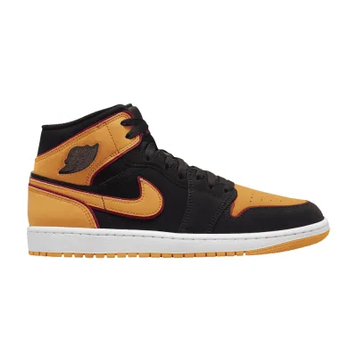 Air Jordan 1 Mid Fat Tongue Black Orange
