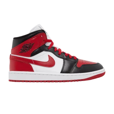 Air Jordan 1 Mid White Bred Toe