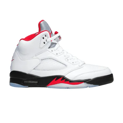 Air Jordan 5 Retro Fire Red Silver Tongue