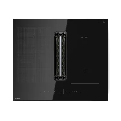 AirJet Hybrid Down Air System   Induktionskochfeld mit integriertem Abzug   445 m³/h   EEK A+ Schwarz