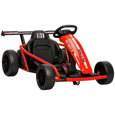 AIYAPLAY Kinder Elektro Gokart 24 V 6-13km/h Drift Kart mit Sanft Start, Musik, Hupe