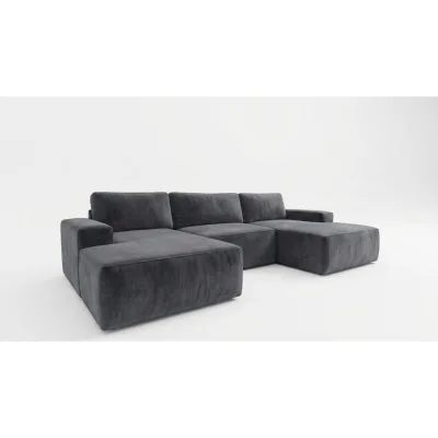 A&J MöbelLand Ecksofa Dunkelgrau 362x170 cm