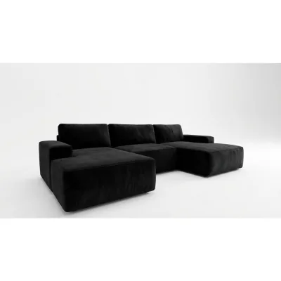 A&J MöbelLand Ecksofa Schwarz 362x170 cm