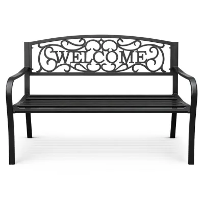 Akord Gartenbank Schwarz 127x86x62 cm