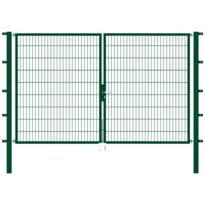 ALBERTS Doppeltor Flexo, fvz.grün Kst.b.RAL 6005, lichte BxH3000x1800, PF80x80/2500mm