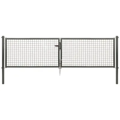ALBERTS Wellengitter-Doppeltor, zinkp.anth.met.Kst.b., B Mitte-Mitte Pf.2988mmH750mm