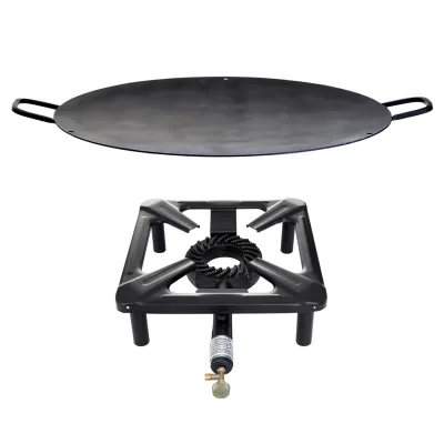Allgrill Hockerkocher-Set (klein) mit Eisen-Wok/Grillschale Ø 50 cm - ohne Zündsicherung