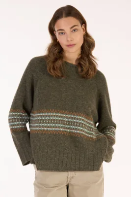Alpaka Jacquard Pullover Modell: Jane