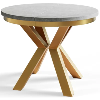 Alpi-Möbel Esszimmertisch Grau, Gold 120x76x120 cm