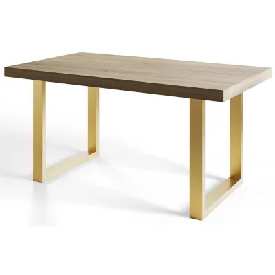 Alpi-Möbel Esszimmertisch Sonoma Eiche, Gold 100x77x200 cm