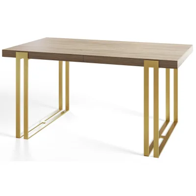 Alpi-Möbel Esszimmertisch Sonoma Eiche, Gold 90x77x200 cm