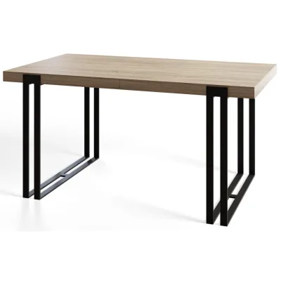 Alpi-Möbel Rechteckiger Sonoma Eiche, Schwarz 90x77x160 cm