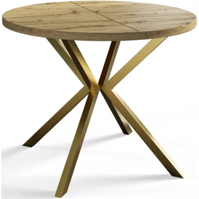 Alpi-Möbel Runder Hellbraun, Gold 120x76x120 cm