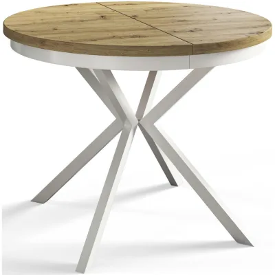 Alpi-Möbel Runder Hellbraun, Weiß 120x76x120 cm