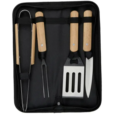 Alpina 6287 Grillbesteck Braun, Schwarz, Silber 5x13x37.6 cm
