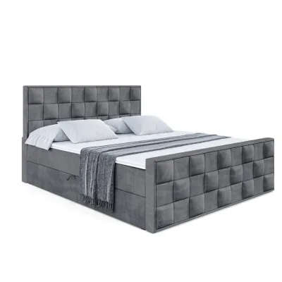 Altdecor Boxbett Dunkelgrau 160x200 cm