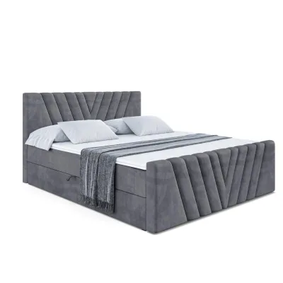 Altdecor Boxbett Dunkelgrau 180x200 cm