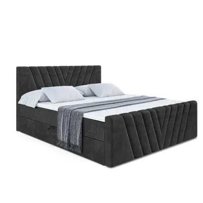 Altdecor Boxbett Schwarz 200x200 cm