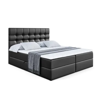 Altdecor Boxbett Schwarz Hochglanz 200x200 cm