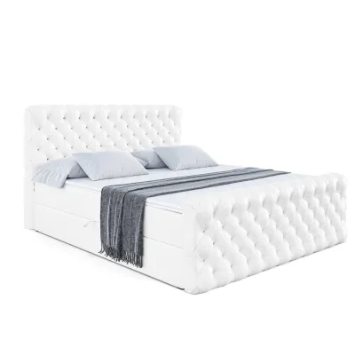 Altdecor Boxbett Weiß Hochglanz 160x200 cm